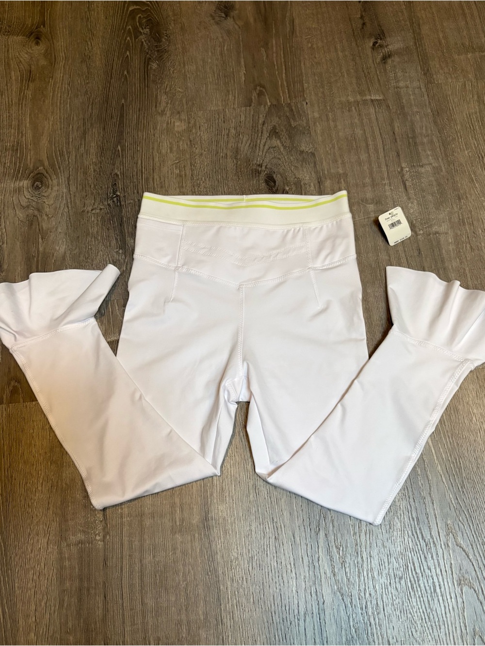 Free People White Athletic Pants with Ruffle Hemline NWT Size M